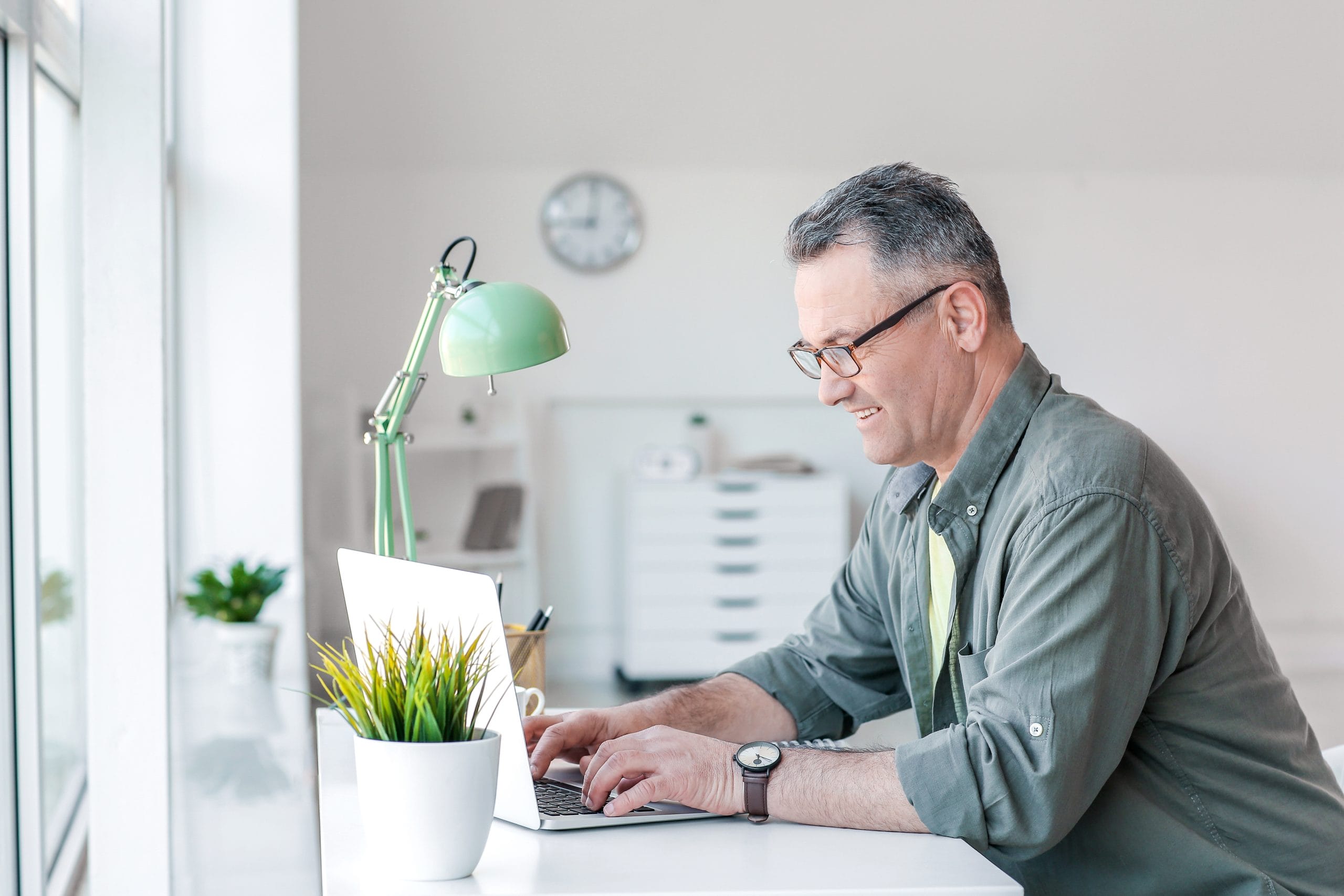 Man working at laptop